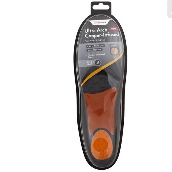Walgreens Shoes Mens Ultra Arch Copperinfused Cushion Insoles Slim